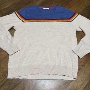 Marine Layer Archive Breck Stripe Sweater Blue Natural Size Large EUC MSRP $158